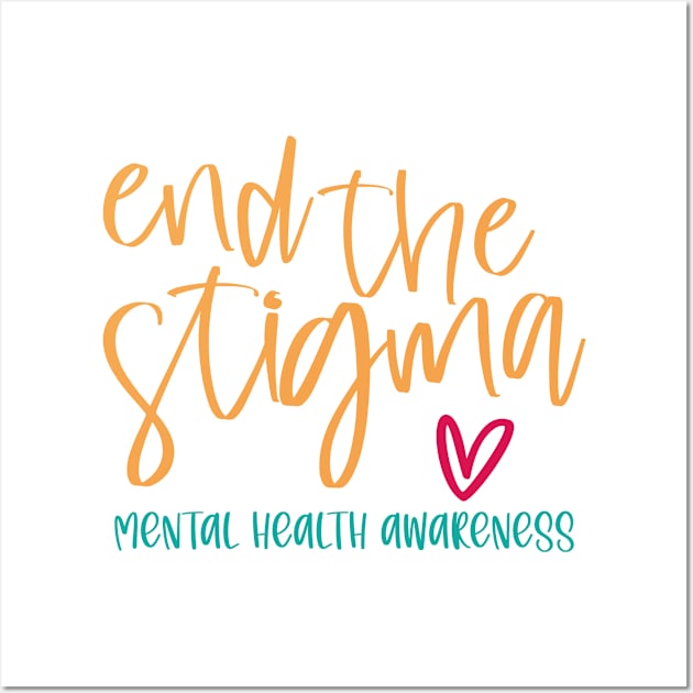 End The Stigma Support Ptsd Mental Health Matters Heart Wall Art by HeroGifts